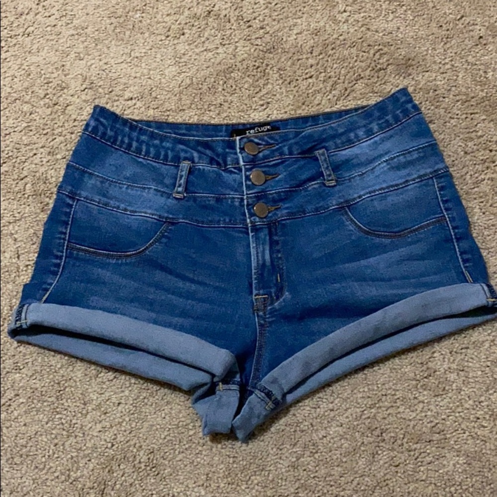 high waisted jean shorts